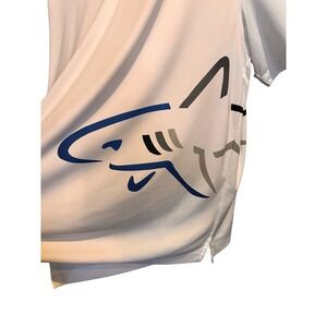 Greg Norman Mens Performance Golf Polo Shirt Shark Logo S/S Zip Neck White L